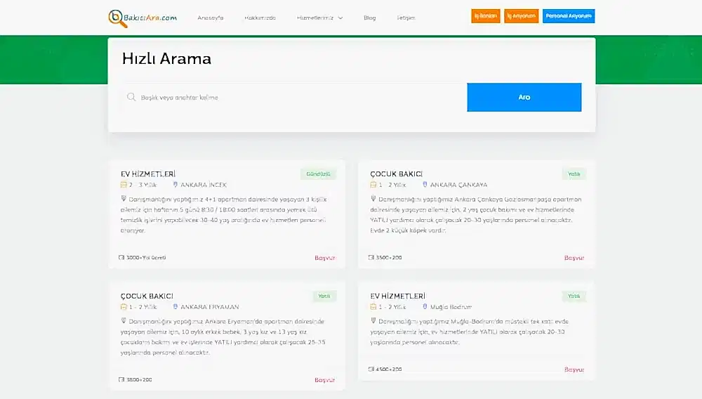 bakıcı-ara iş ilanları